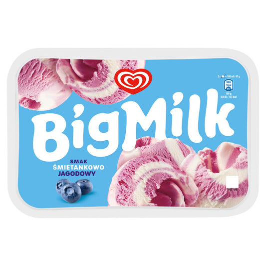 Big Milk Lody o smaku śmietankowo-jagodowym 900 ml